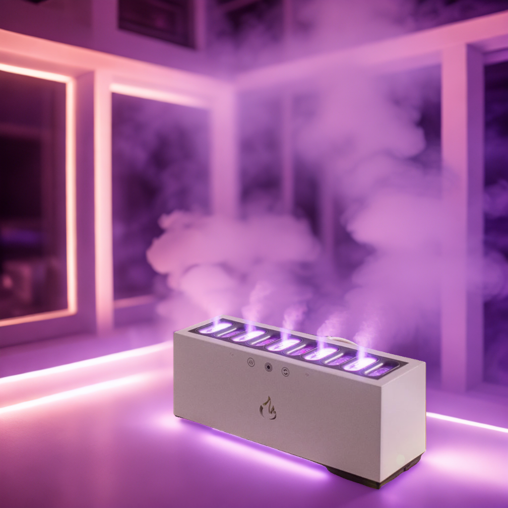 Diffusez un brouillard apaisant avec éclairage LED RGB pour une atmosphère relaxante chez vous.